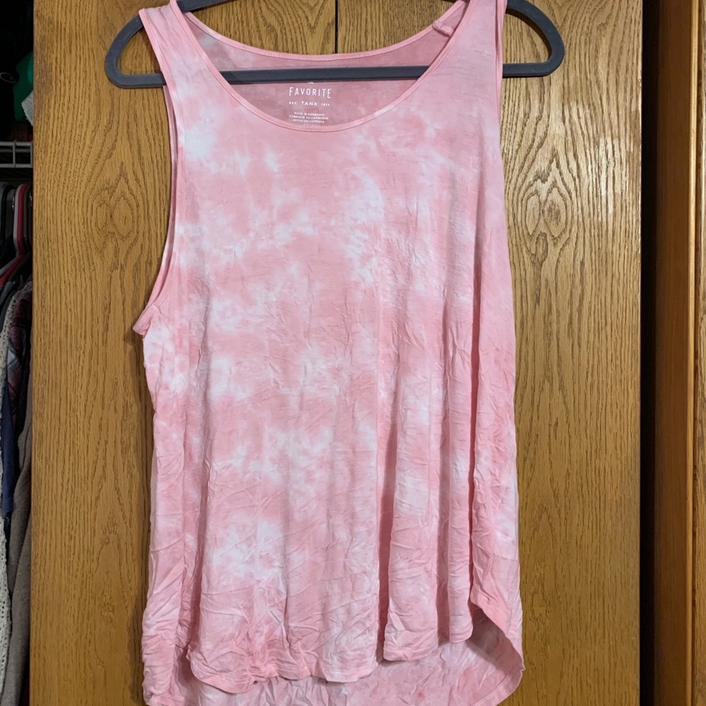 Pink tie-dye tank AE
